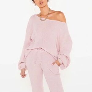 Nasty Gal Oversized Rose Pink Sweater sz L